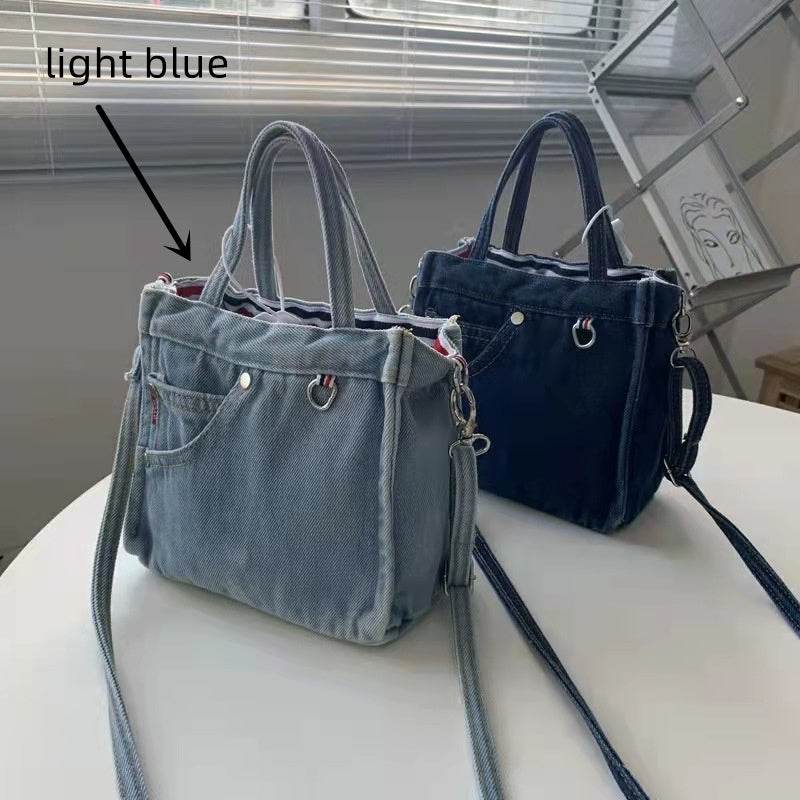 Sophisticated Mini Denim Bag Versatile Portable - Velora