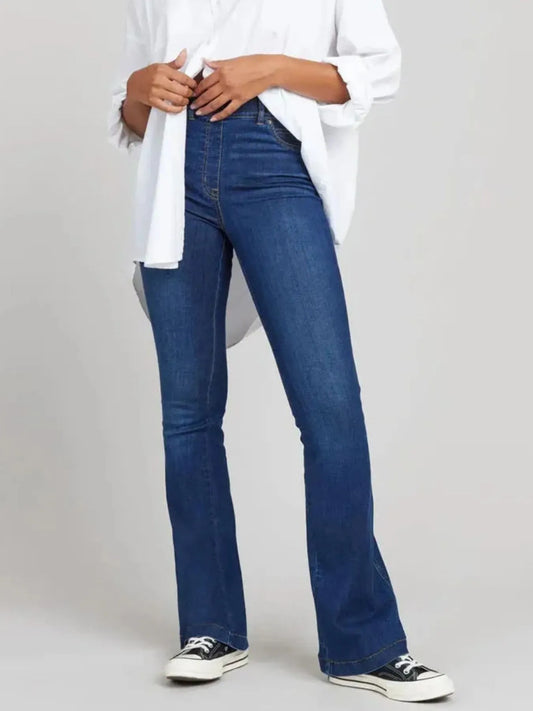 Full Size High-Waisted Flare Jeans Plus Size - Velora