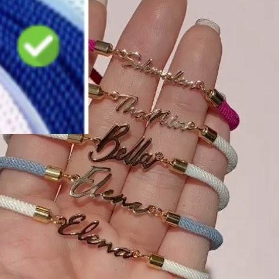 Personalized Colorful Rope Chain Custom Name Bracelet Personalized Adjustable Name Jewelry For Girls - Velora