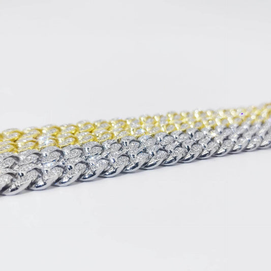 Flat Cuban Link Chain Diamond Bracelet - Velora