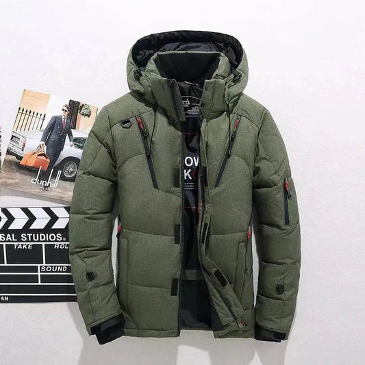 Outdoor Leisure Winter Thickened Hooded Men's Winter Puffer Coat - Velora