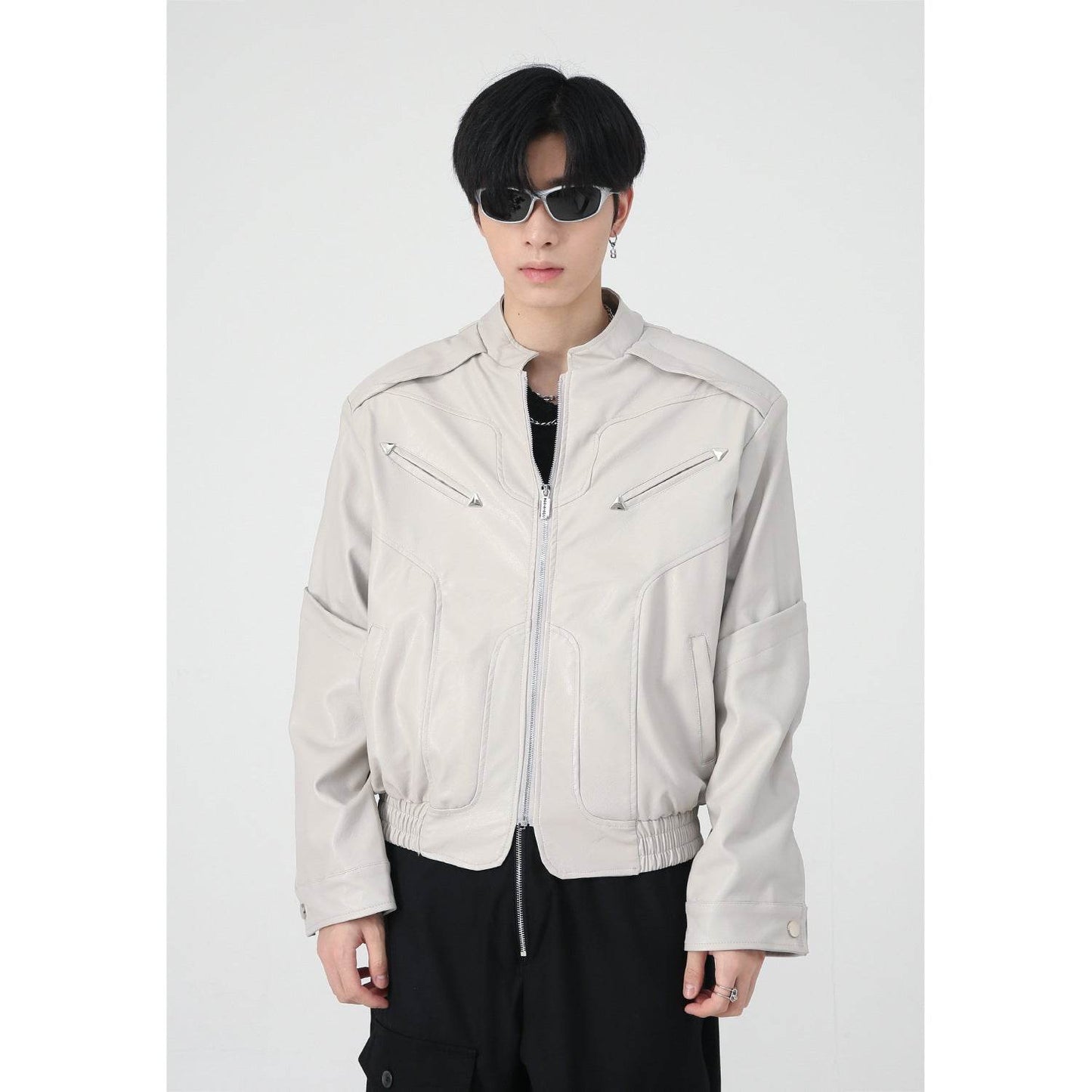 Men's High-grade Short Motorcycle Leather Coat - Velora