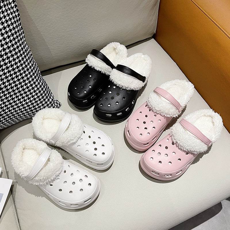 Cotton Slippers Women's Autumn And Winter Non-slip Soft Sole Platform Heel - Velora