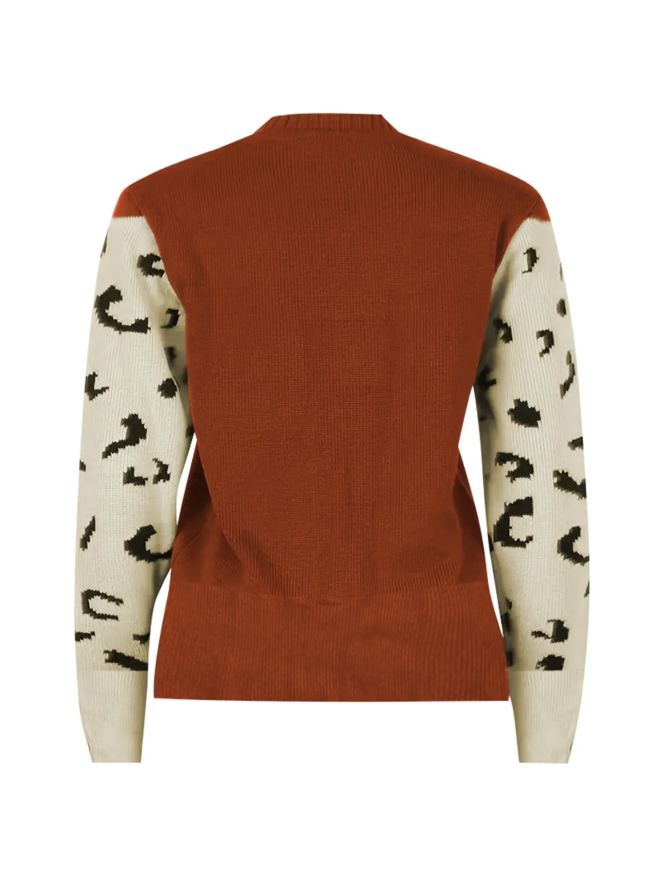 Leopard Round Neck Sweater - Velora