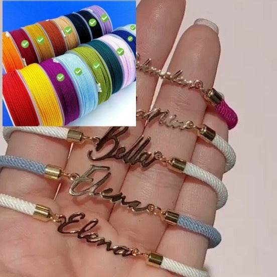 Personalized Colorful Rope Chain Custom Name Bracelet Personalized Adjustable Name Jewelry For Girls - Velora