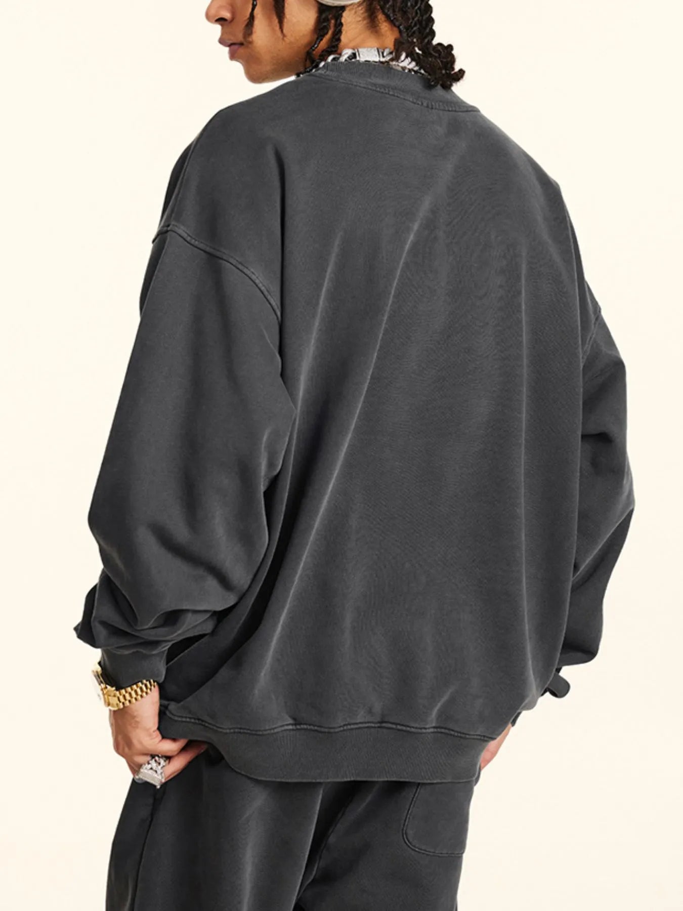 Men's Round Neck Drop Shoulder Sweatshirt - Velora