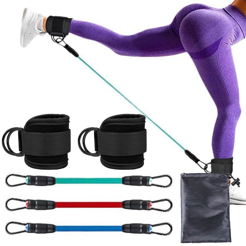 Ankle Strap Resistance Bands Hip Leg Strength Pull Rope Fitness Elastic Training Home Yoga Pilate Crossfit Workout Gym Equipment - Velora