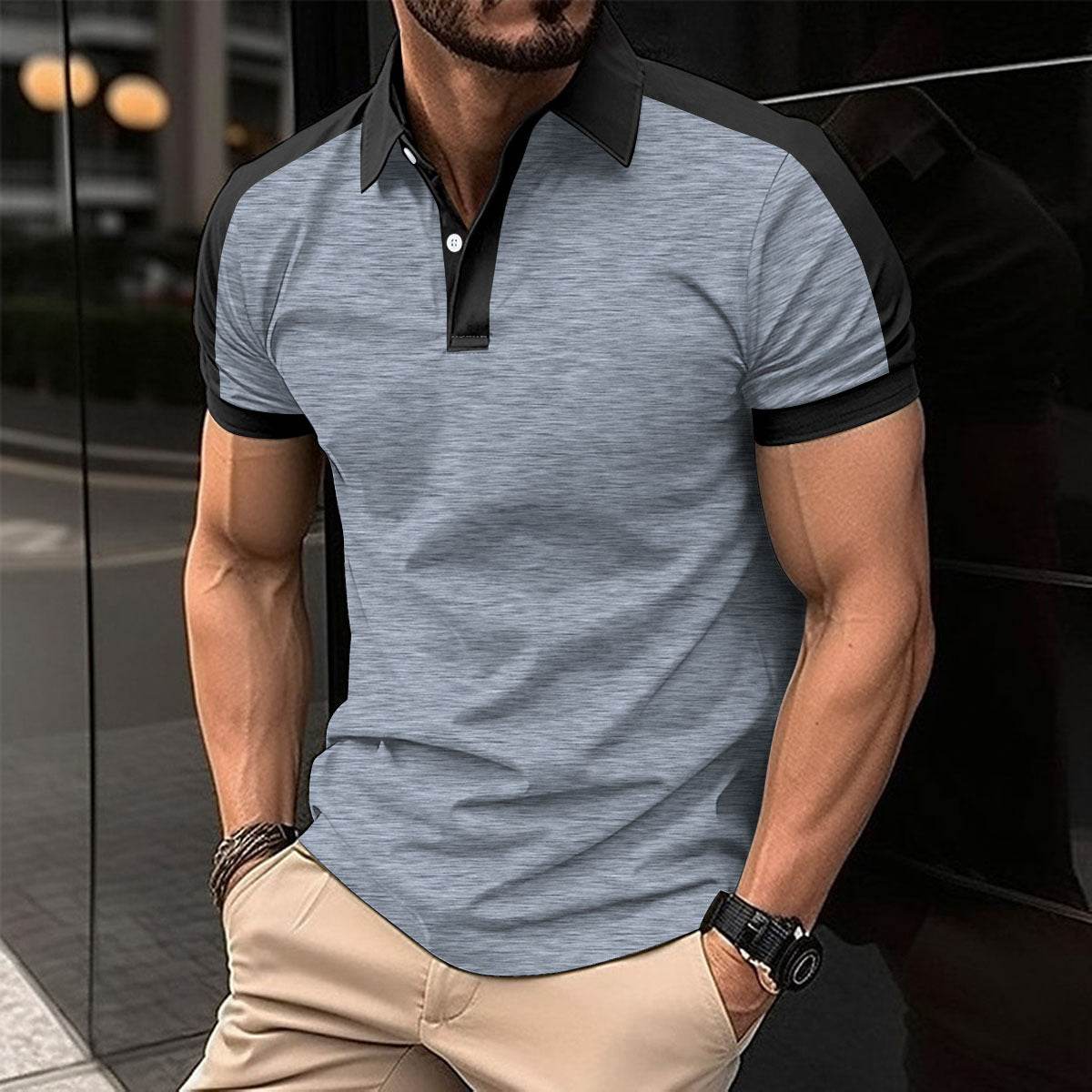 Men's Short Sleeve Business Shirt Summer Casual Polo Shirts - Velora