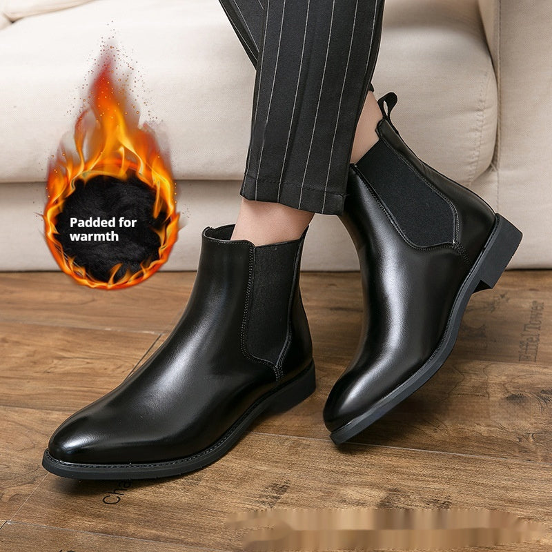 Autumn And Winter Fleece-lined Men's Plus Size Fashion Short Boots Velora