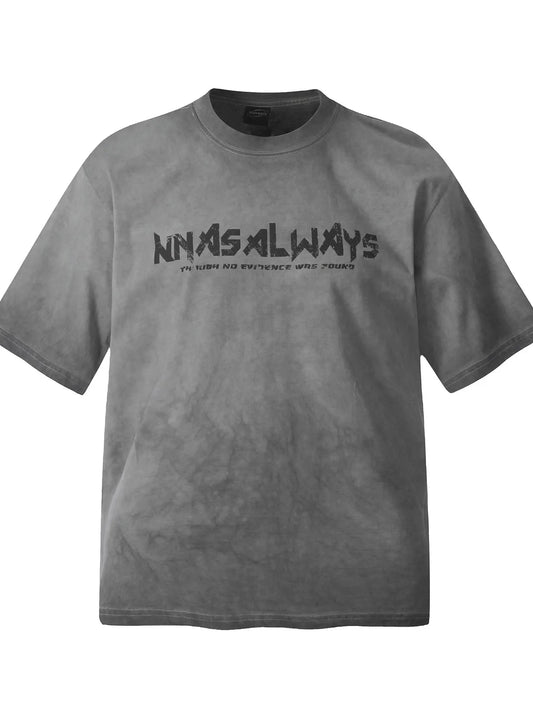 Men's Letter Graphic Round Neck T-Shirt - Velora
