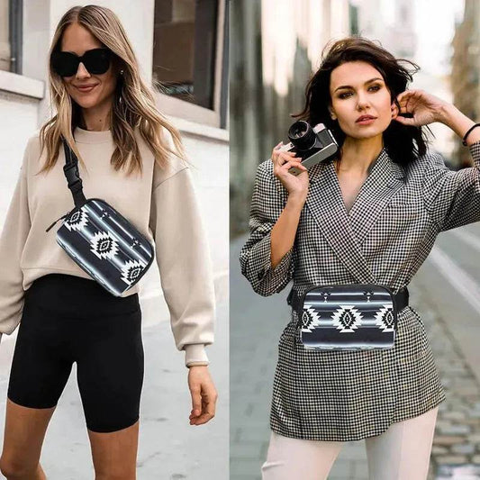 New Bohemian Print Waist Bag With Adjustable Shoulder Strap Fashion Casual Outdoor Running Crossbody Waist Bag For Women