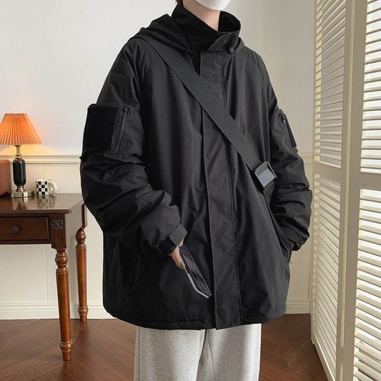 Velcro Shell Jacket Three-in-one Coat Japanese Hoodie Workwear Jacket - Velora