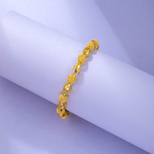 Alloy Gold-plated Beads Hollow Glossy Exquisite Bracelet - Velora