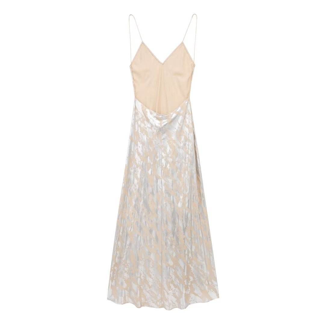 Women's Metal Foil Printed Underwear Dress - Velora