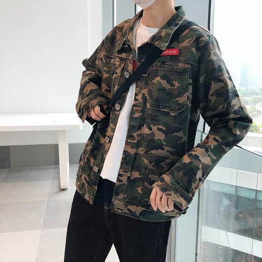 New Mens Camouflage Denim Jacket Coat Man Coats Jaqueta Masculino Jeans Jacket & Coats Fashion Design Autumn Brand Clothing - Velora