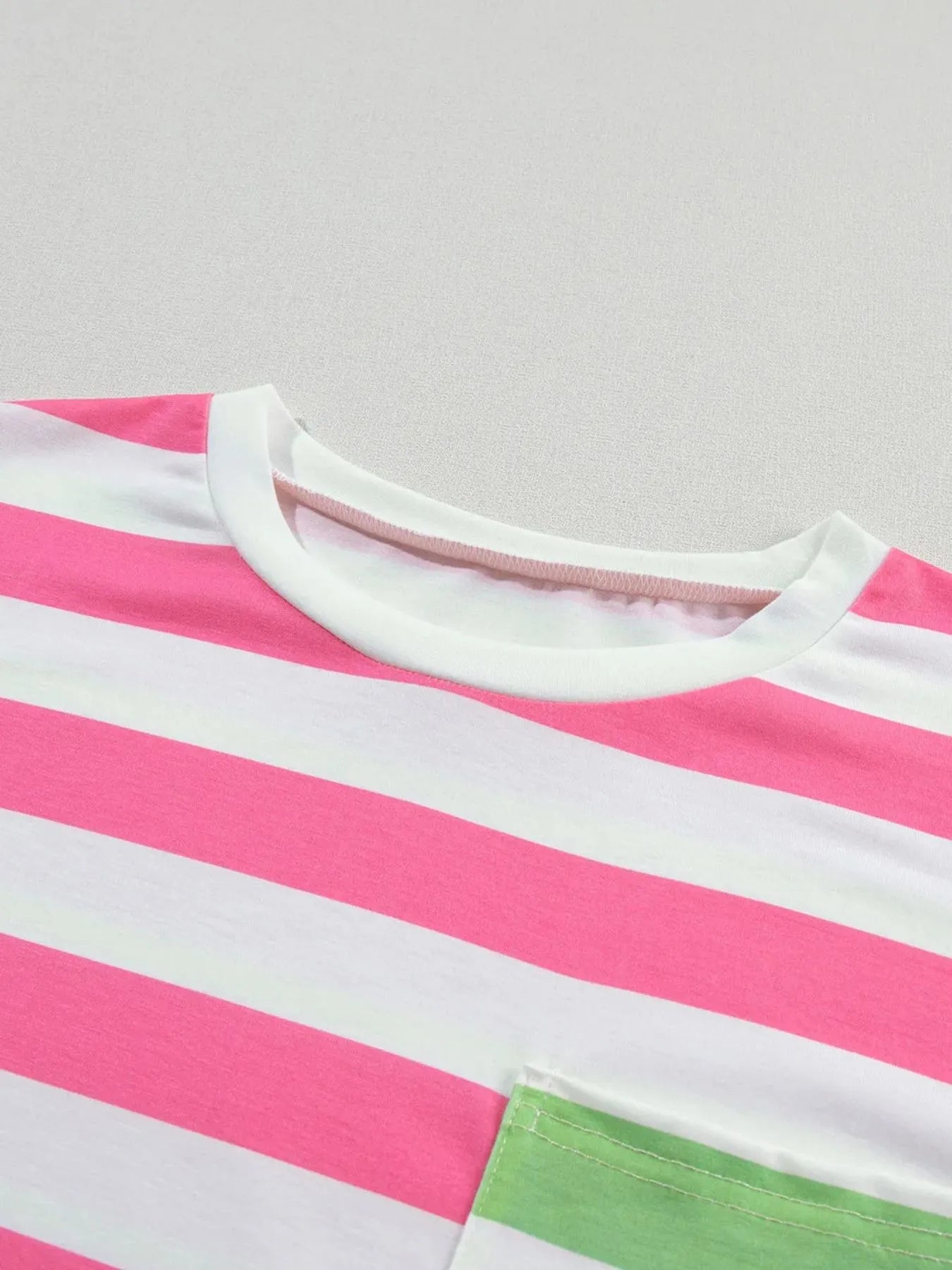 Striped Oversized Short Sleeve T-Shirt - Velora