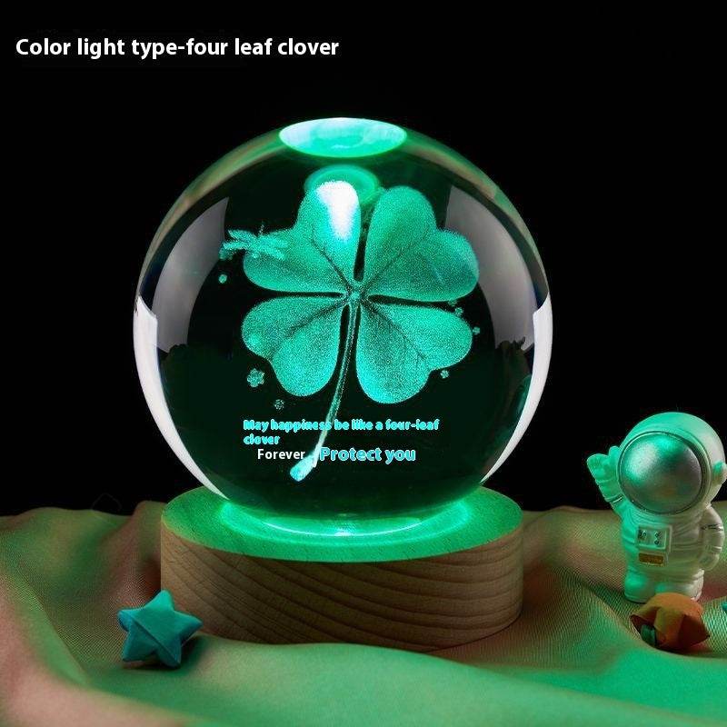 Moon Small Night Lamp Decoration Creative Crystal Ball - Velora