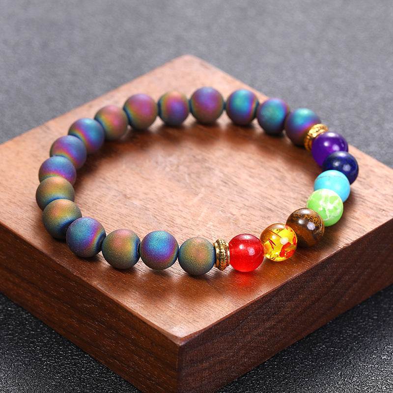 European And American Yoga Bracelet Accessories Jewellery Cross-border Amazon Jack Purcell India Agate Bracelet 8mm - Velora