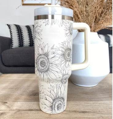 40 Oz Tumbler With Handle Straw Insulated, Stainless Steel Spill Proof Vacuum Coffee Cup Tumbler With Lid Tapered Mug Gifts For Valentine Lover Suitable For Car Gym Office Travel - Velora