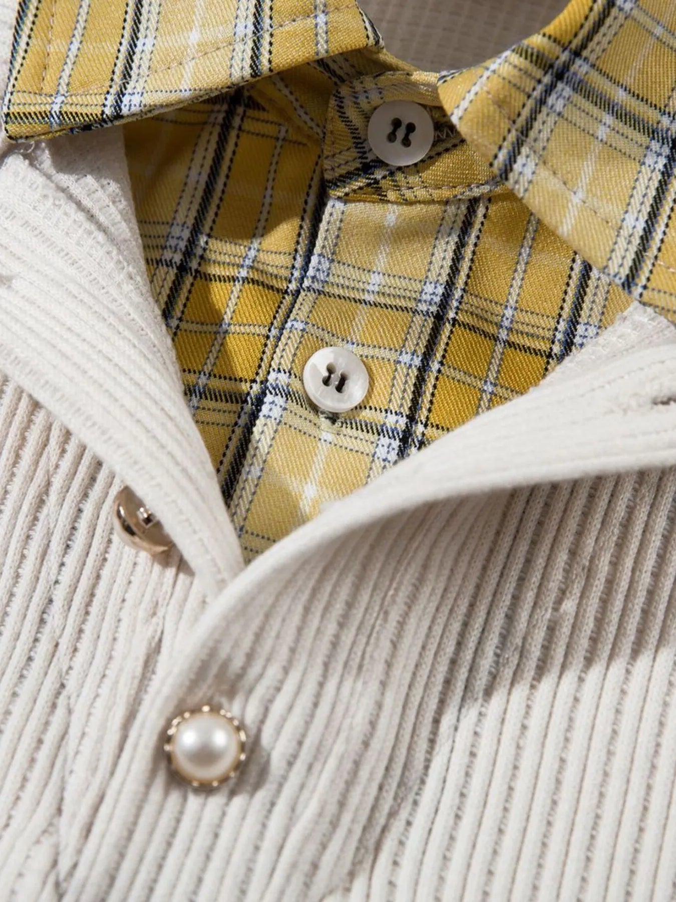 Men's Plaid Collar Short Sleeve Ribbed Polo - Velora