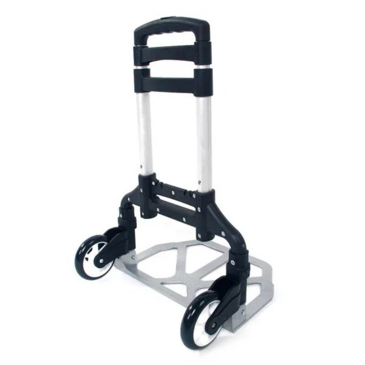 Portable Folding Collapsible Aluminum Cart Dolly Push Truck Trolley Black - Velora