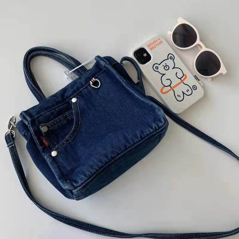 Sophisticated Mini Denim Bag Versatile Portable - Velora