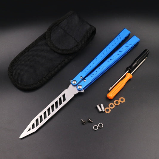Aluminum Alloy Integrated Handle Swinging Knife Butterfly Knife Does - Velora
