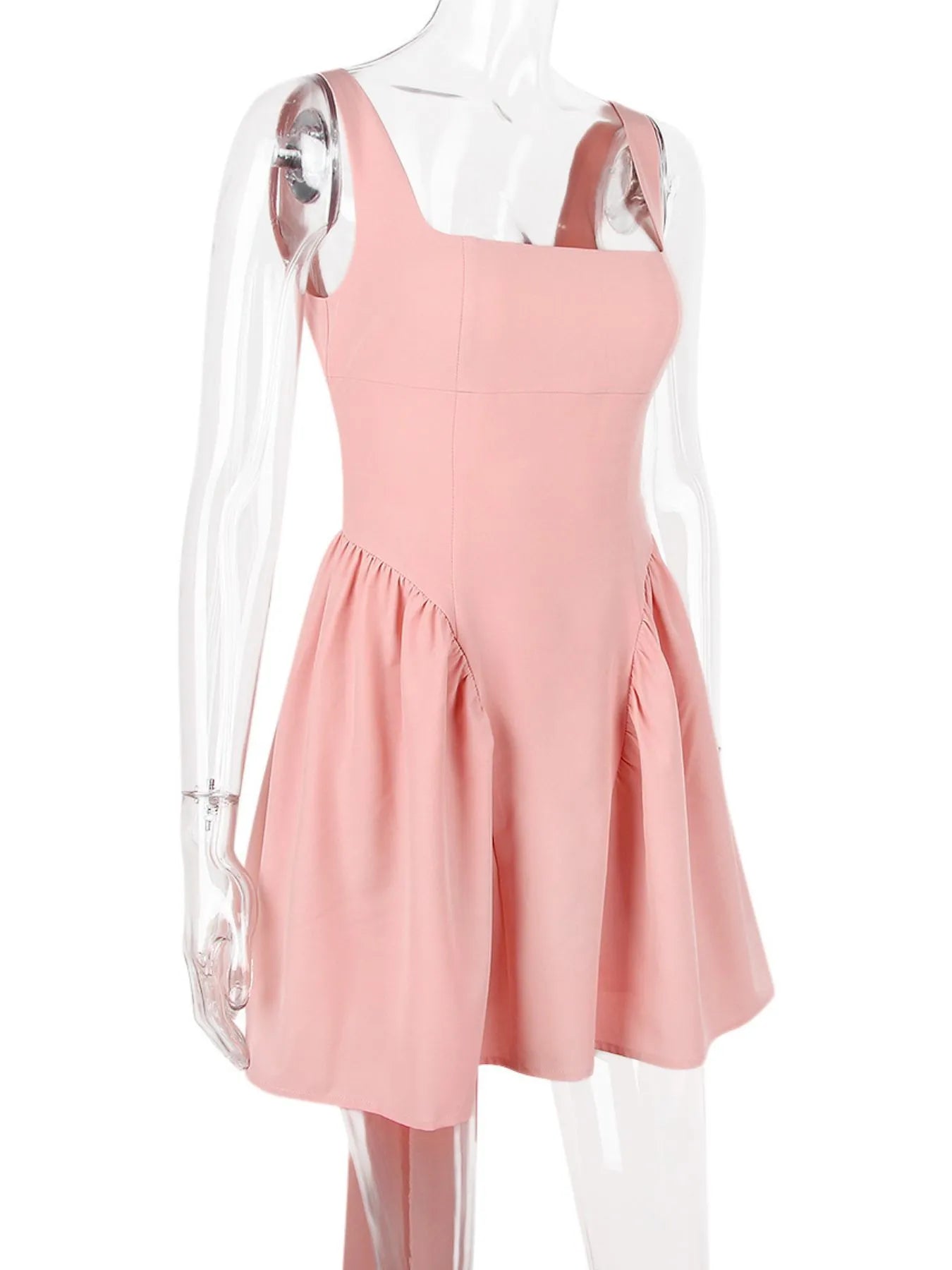 Backless Square Neck Mini Dress - Velora