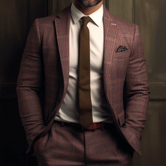 Men's Casual Suit Printed Double Row - Velora