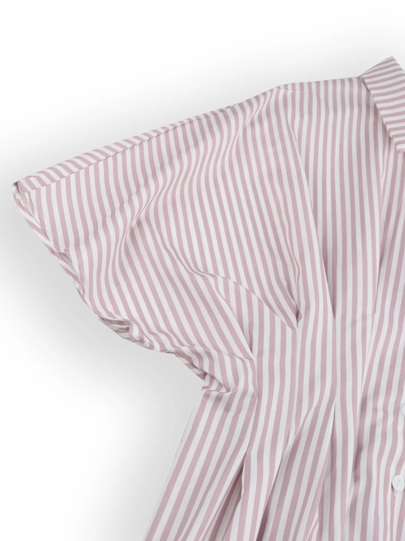 Striped Short Sleeve Button-Up Shirt - Velora