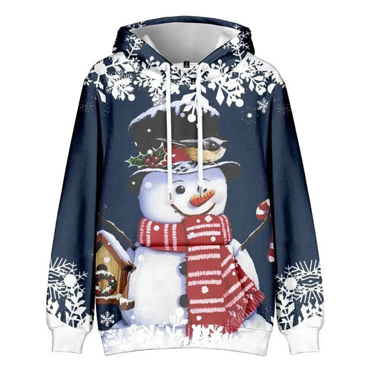Christmas Snowman Personalized Printed Hoodie Sweatshirts - Velora