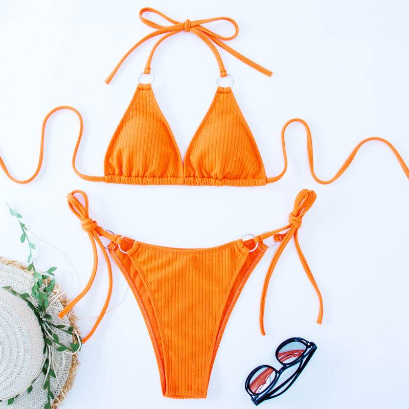 Sexy Bikini Set Summer Side Tie Thong Bandage Style Swimsuit Womens Clothing - Velora