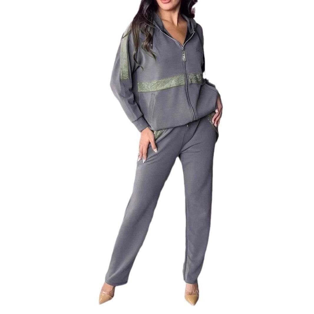 Women's Long-sleeved Trousers Sweater 2-piece Set - Velora