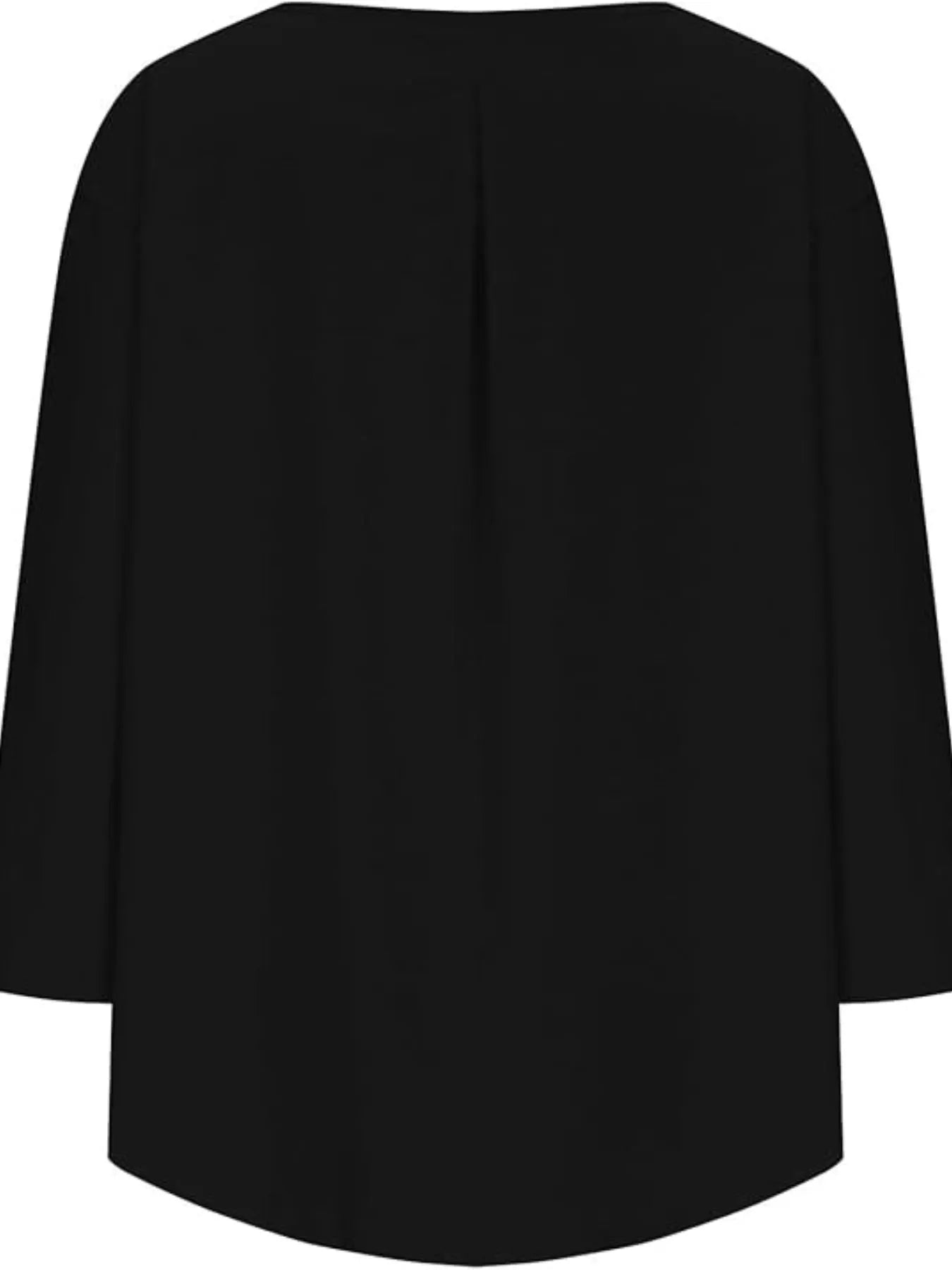 Full Size Round Neck Relaxed Fit Blouse Plus Size - Velora