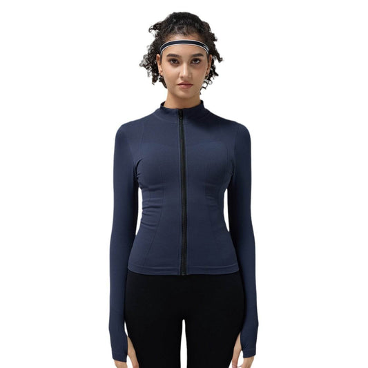 Long Sleeve Workout top for women Slim fit Athletics Sport Zip up Gym top - Velora