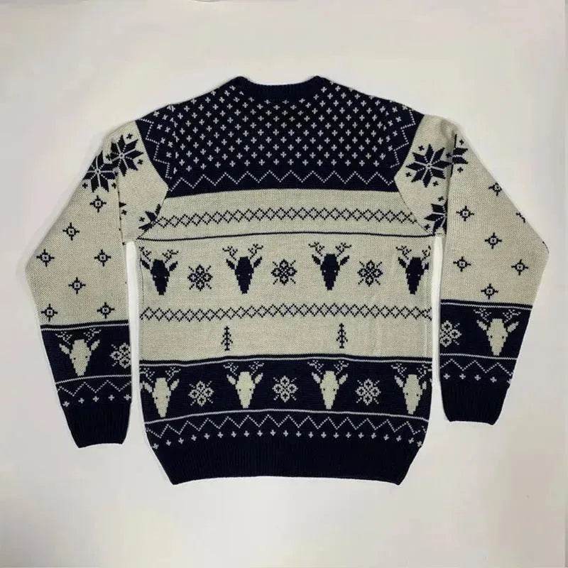 Pullover Crewneck Jacquard Christmas Sweater - Velora