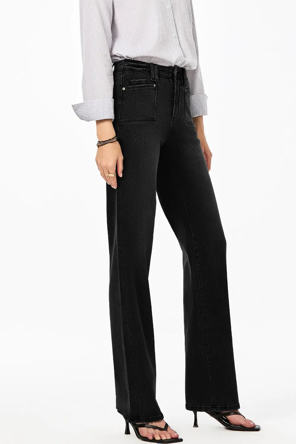 High-Waisted Wide-Leg Vintage Wash Jeans - Velora