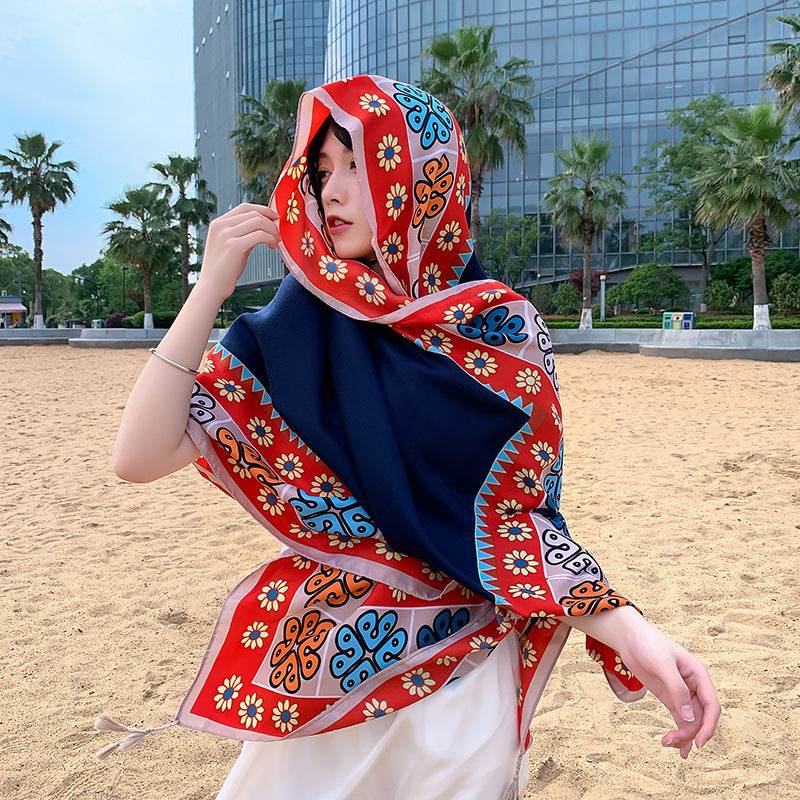 Ethnic Style Outdoor Walking Keep Warm Sun Block Shawl - Velora