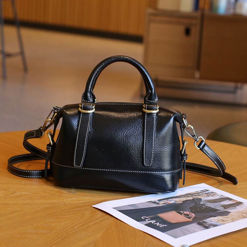 New Genuine Leather Boston Shoulder Messenger Bag - Velora