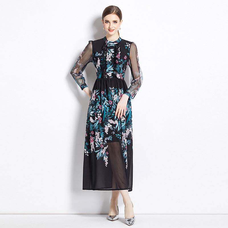 Black Shivering Elegant Socialite Waist-tight Elegant Dress - Velora