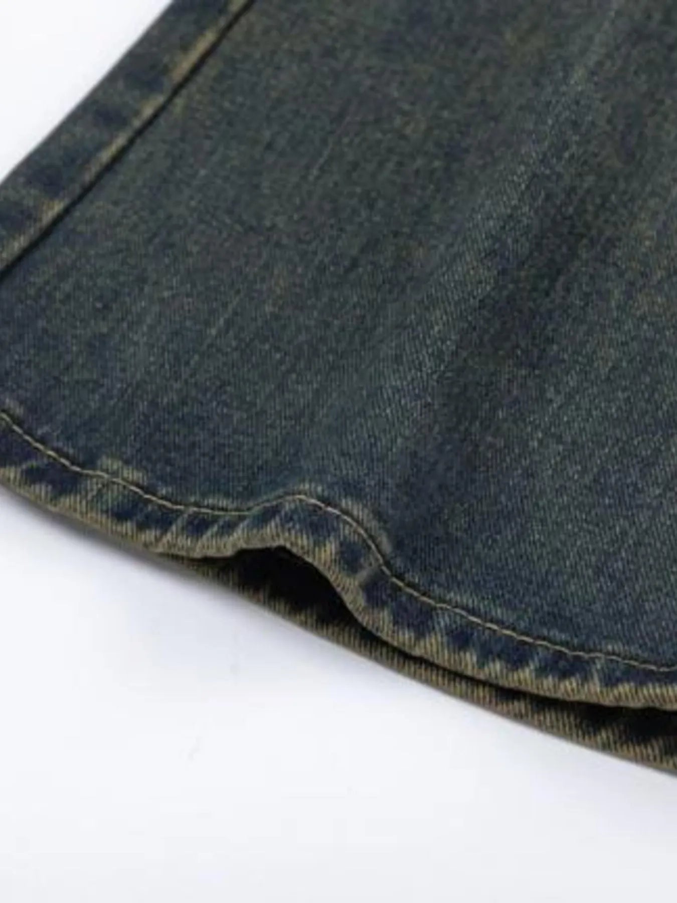 Men's Full Size Vintage Wash Bootcut Denim Jeans Plus Size - Velora