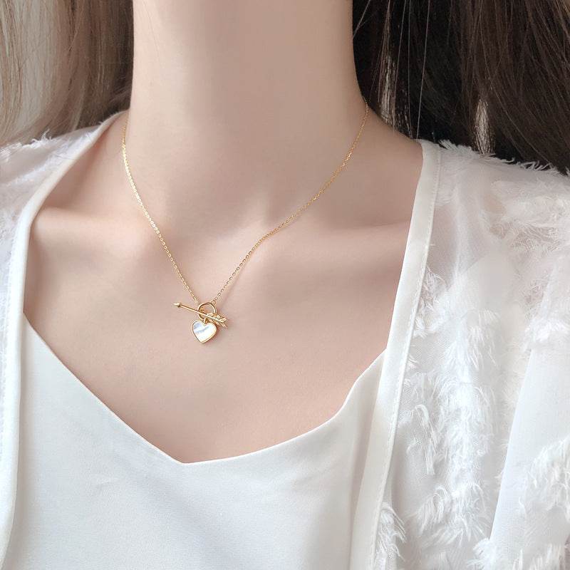 Romantic Heart Necklace Copper Zircon Pendant Necklace for women - Velora