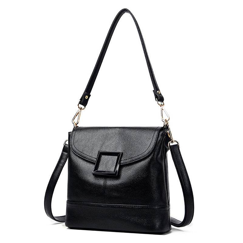 Shoulder Messenger Simple Generous Handheld Lychee Pattern Small Square Bag - Velora