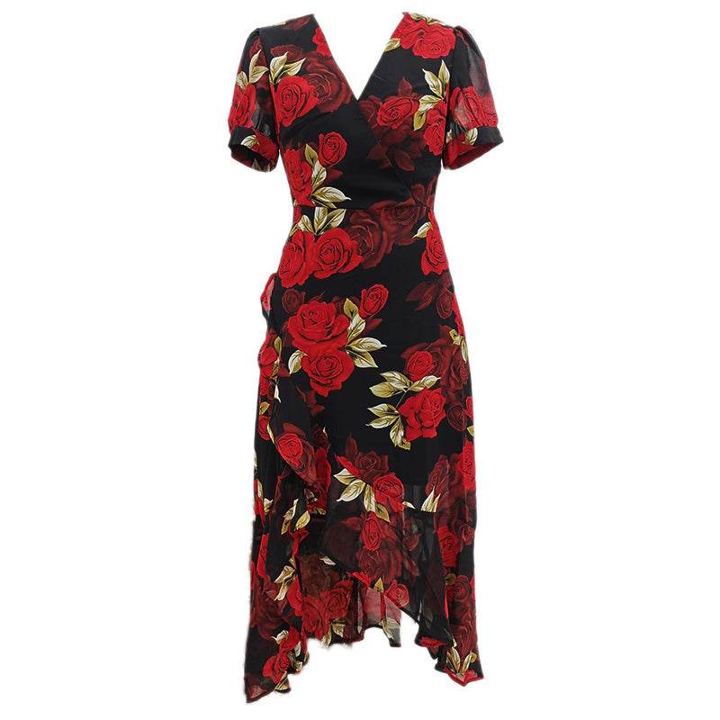 Floral Light Luxury Slim Dress - Velora