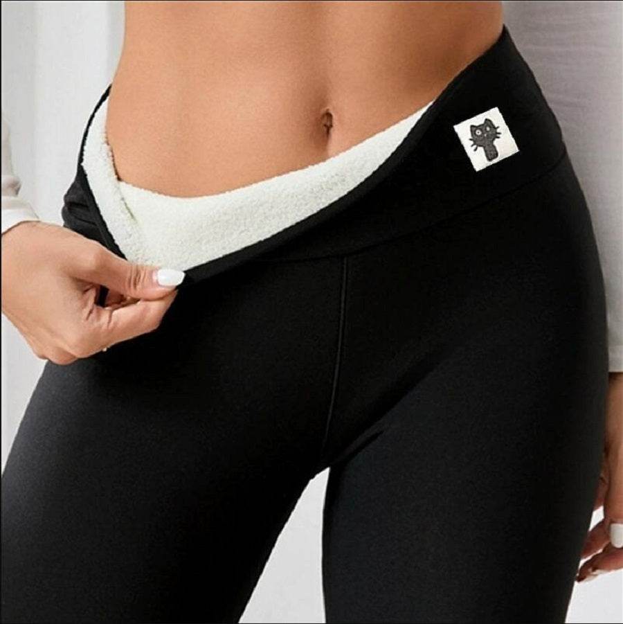 Fleece-lined Thick Light Board Cashmere Leggings - Velora