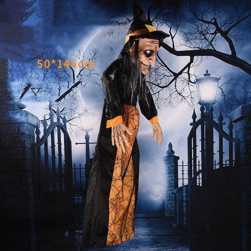 Halloween Voice-activated Horror Electric Witch Toy Ghost Festival Bar Outdoor Decorations Arrangement Props - Velora