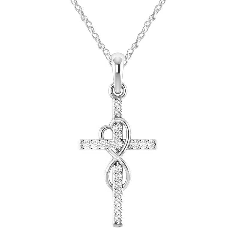 Alloy Pendant With Diamond And Eight-character Cross Necklace - Velora