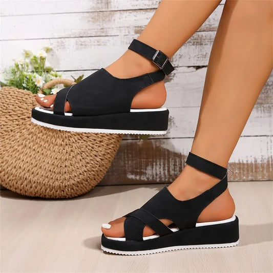 Cutout Platform Sandals - Velora
