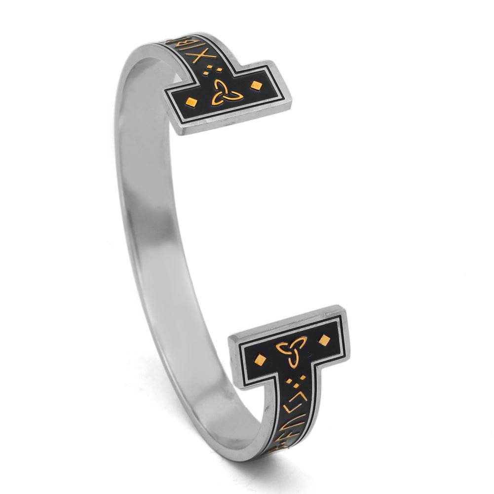 New Titanium Steel Personality Digital Text Bracelet - Velora