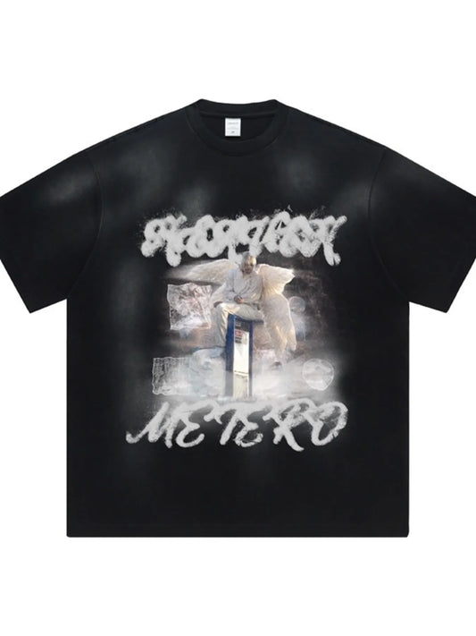 Men's Graphic Round Neck Short Sleeve T-Shirt - Velora